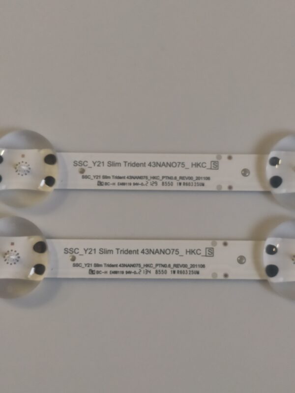 KIT 2 BARRE 2SSC_Y21 SLIM TRIDENT 43NANO75_HKC_PTN0.6_REV00_201106 NUOVI ORIGINALI - immagine 2
