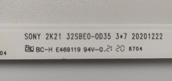 1 BARRA LED SONY 2K21 32SBE0-0035 3*7 BC-H E469119 94V-0.2 NUOVA ORIGINALE - immagine 3