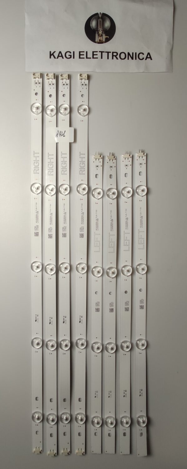 8 KIT BARRE LED RIGHT HC490DGG-SL TLB-719X LC49490134B LEFT HC490DGG-SL TLB-719X LC49490135B NUOVE ORIGINALE