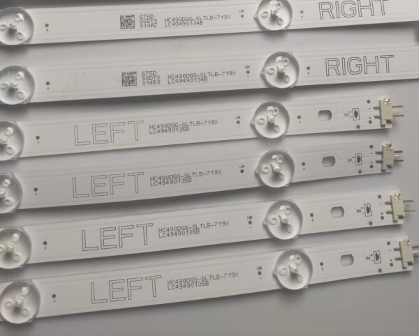 8 KIT BARRE LED RIGHT HC490DGG-SL TLB-719X LC49490134B LEFT HC490DGG-SL TLB-719X LC49490135B NUOVE ORIGINALE - immagine 2