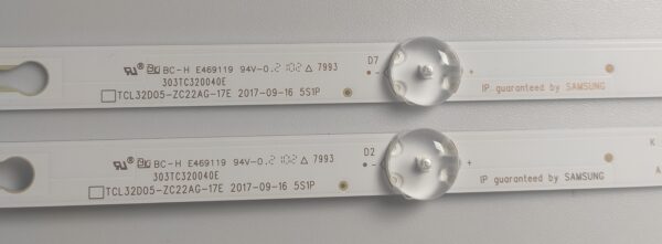 2 KIT BARRE LED 303TC320040E TCL32D05-ZC22AG-17E 2017-09-16 4C-LB320T-ZCF NUOVE ORIGINALE - immagine 2
