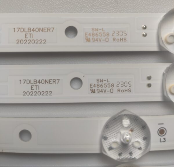 4 KIT BARRE LED TIPO A RF-CF320005AE30-0601 A3 / TIPO B  RF-CF320005BE30-0601 A3 / 17DLB40NER7 ETI 20220222 E486558 NUOVE ORIGINALE - immagine 3