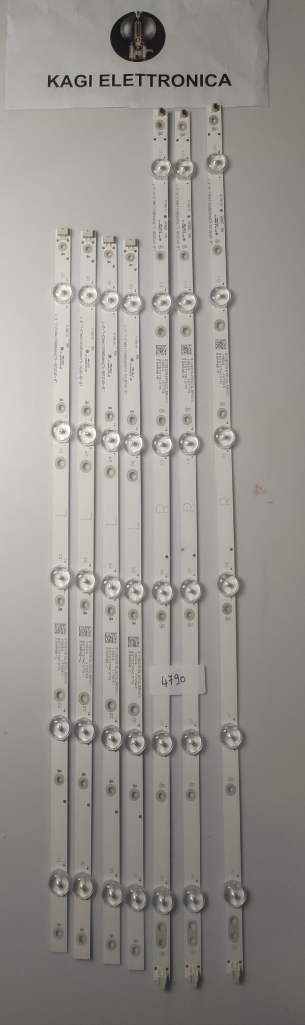 7 KIT BARRE LED TIPO L 58AA92-L LB-GM3030-GJPHP585X11AA12-L-2-T/ TIPO R 58AA92-R  LB-GM3030-GJPHP585X11AA12-R-2-T E257384 NUOVE ORIGINALE