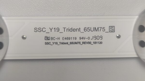 1  BARRA LED 650B6 SSC_Y19_TRIDENT_65UM75_S BC-H E469119 94V-0 SSC_Y19_TRIDENT_65UN75_REV00_181120 NUOVA ORIGINALE - immagine 3