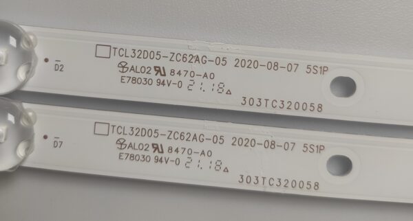 2 KIT BARRE LED TCL32D05-ZC62AG-05 303TC320058 NUOVE ORIGINALE - immagine 2
