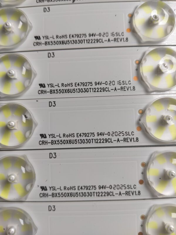 24 KIT BARRE LED CRH-BX550X6U513030T12229CL-A-REV1.8 HD550X6U51-2019122101-SVH550F56-A HD550X6U51-2019122101-SVH550F56-B NUOVE ORIGINALE - immagine 2